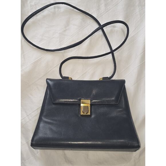 Susan Gail Vintage Leather Bellido Purse Made In Spain Navy Blue - Picture 9 of 13